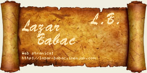 Lazar Babac vizit kartica